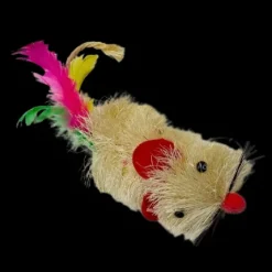 Juguete Ratón con Plumas de Colores